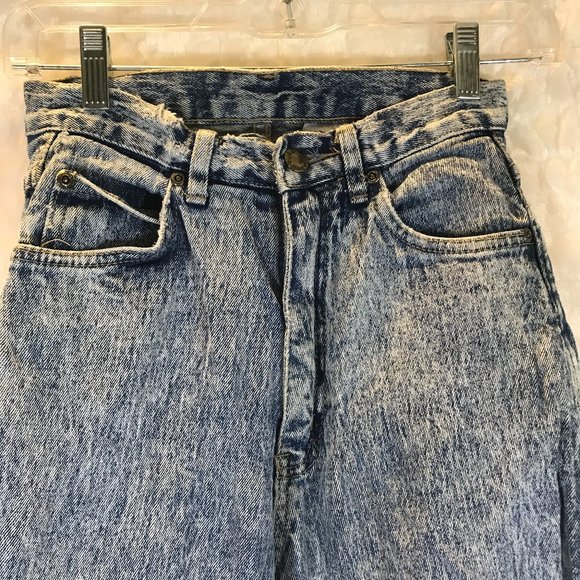 Vintage 80's  Acid Wash High Waist Mom Jeans Bows - Picture 3 of 10